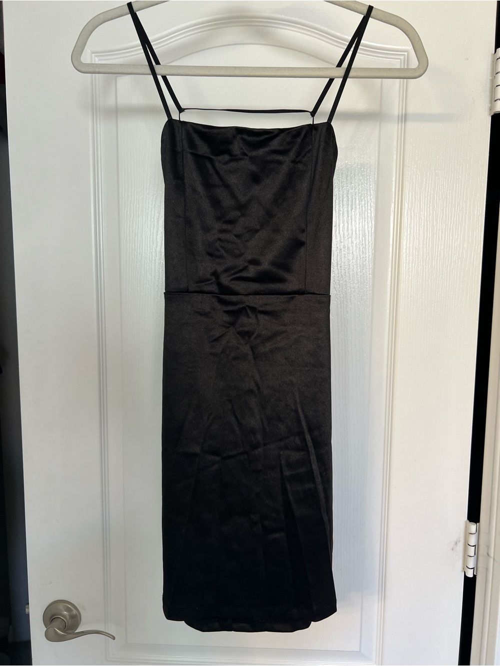 Classic Black Spaghetti-Strap Backless Mini Dress